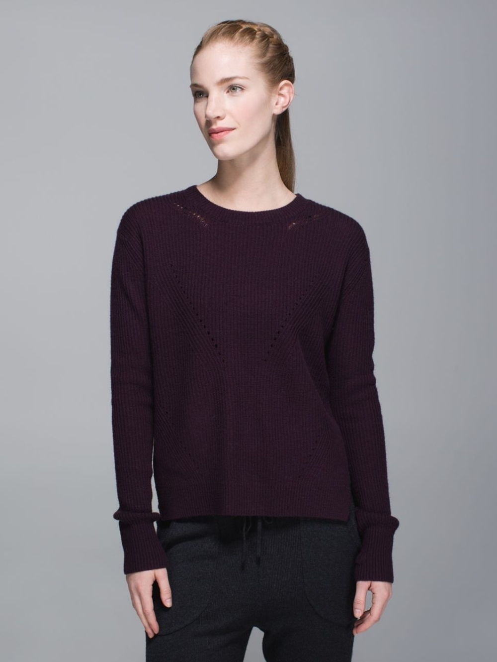 Lululemon Seva Merino Wool Sweater Black Cherry Size 8